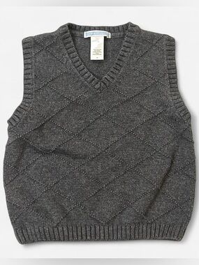 Janie and Jack Toddler Boys Charcoal Gray V-Neck Sweater Vest